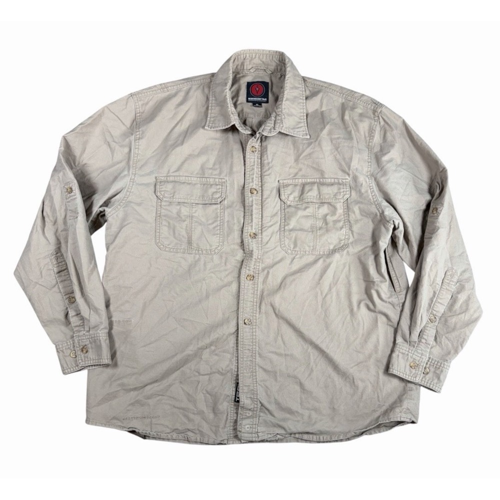 SCOTTeVEST Flannel Shirt Mens Sz XL Gray Cargo Tech Pockets Outdoor TEC